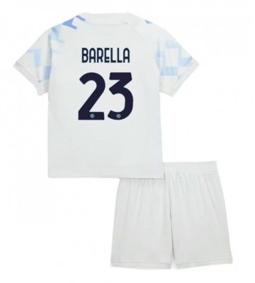 Inter Milan Nicolo Barella #23 Udebanetrøje Børn 2025-26 Kortærmet (+ Korte bukser)